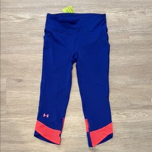 Under Armour Vibrant Blue and Pink Leggings for Dynamic Workouts